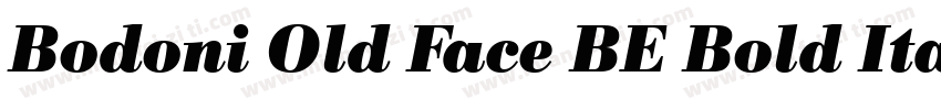 Bodoni Old Face BE Bold Italic Oldstyle Figures字体转换